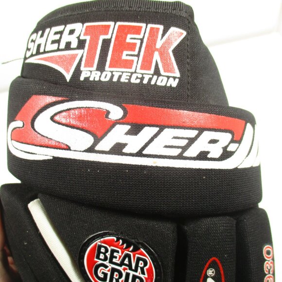 SHER-WOOD Bear Grip Sher-Flex SP-9930 Hockey Gloves Black White Sher-Flex14 1/2" - Picture 6 of 7